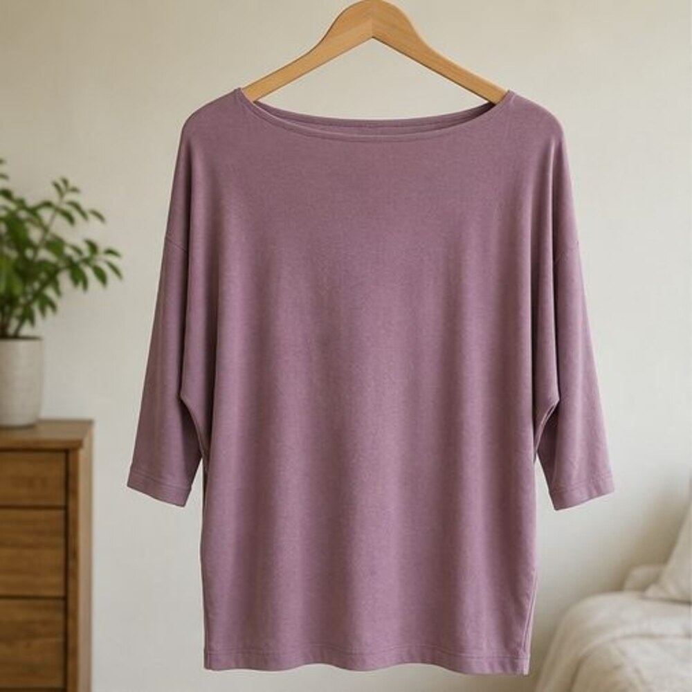Mauve Boat Neck Dolman Top